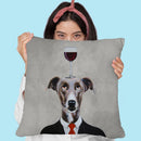 Greyhound With Wineglass Throw Pillow By Coco De Paris
