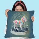 Rainbow Zebra In Snowball Throw Pillow By Coco De Paris