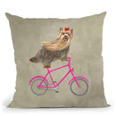 Yorkshire On Bicycle Throw Pillow By Coco De Paris