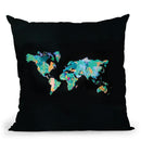 World Map Throw Pillow By Christine Lindstrom