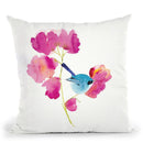 Blue Bird In The Flowers Small Throw Pillow By Christine Lindstrom