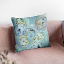 Gold Edged Teal I Throw Pillow By Chris Paschke