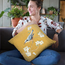 Nuthatch On Gold Throw Pillow By Danhui