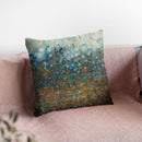 Blue And Bronze Dots Throw Pillow By Danhui