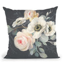 Roses And Anemones Solid Gray Throw Pillow By Danhui