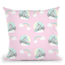 Unicorn Moon Pattern Pink Throw Pillow By Dom Vari