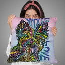 Yorkie Luv Throw Pillow By Dean Russo