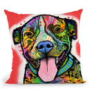Smiling Pit Bull Zoey Throw Pillow By Dean Russo