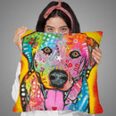 Labrador Square Throw Pillow By Dean Russo