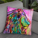 Syco-Delic Lion Throw Pillow By Dean Russo