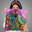 Syco-Delic Lion Throw Pillow By Dean Russo