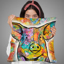 The Pig Throw Pillow By Dean Russo