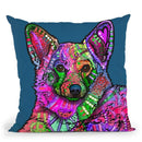 Indelible Corgi Throw Pillow By Dean Russo