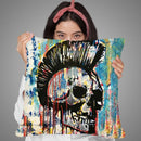 Punk Skull Throw Pillow By Dean Russo