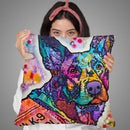 K-9 Patrol Germanep Action Throw Pillow By Dean Russo