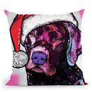 Black Lab Christmas Throw Pillow By Dean Russo