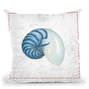 Navy Nautilus Throw Pillow By Emily Adams