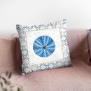 Navy Circular Throw Pillow By Emily Adams