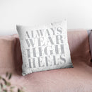 Shoe Fetish Quotes Ii Light Silver Throw Pillow By Emily Adams