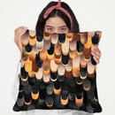 Feathered - Copper And Black Throw Pillow By Elisabeth Fedrikson