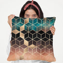 Ombre Dream Cubes Throw Pillow By Elisabeth Fedrikson