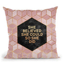 She Believede Could Soe Did Throw Pillow By Elisabeth Fedrikson