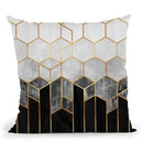 Charcoal Hexagons Throw Pillow By Elisabeth Fedrikson