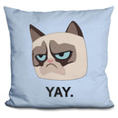 Grumpy Cat Yay Throw Pillow