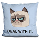 Grumpy Cat Deal With It Throw Pillow