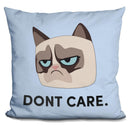 Grumpy Cat Dont Care Throw Pillow