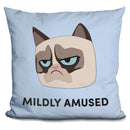 Grumpy Cat Mildly Amuzed Throw Pillow