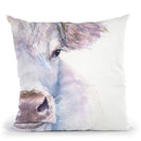 White Cow Throw Pillow By George Dyachenko