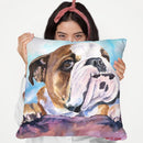 Cute English Bulldog Throw Pillow By George Dyachenko