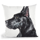 Black Great Dane Throw Pillow By George Dyachenko
