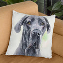 Grey Great Dane Throw Pillow By George Dyachenko