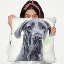 Grey Great Dane Throw Pillow By George Dyachenko