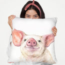 Happy Piglet Throw Pillow By George Dyachenko