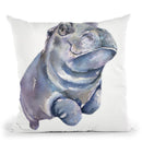 Hippo Baby Throw Pillow By George Dyachenko