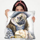 Pug The Sailor Throw Pillow By George Dyachenko