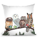 Tea Owls Throw Pillow By Holly Simental