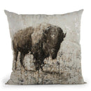 Lone Buffalo Throw Pillow By Image Conscious