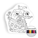 Pirate boat coloring pillow Made In USA
