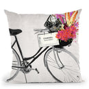 Black Bike Throw Pillow by Jodi Pedri
