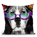 Beagel In Sunglasses Throw Pillow by Jodi Pedri