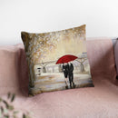 Romantic Paris Iii Red Umbrella Throw Pillow By Julia Purinton
