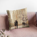 An Evening Out Neutral Throw Pillow By Julia Purinton