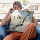 Boy On Mt Fuji Throw Pillow By Katsushika Hokusai