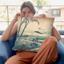 Ejiri In Suruga Province (Sunsh_ Ejiri) Throw Pillow By Katsushika Hokusai
