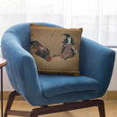Gamecocks Throw Pillow By Katsushika Hokusai