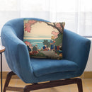 Poem By Gon-Ch_nagon Masafusa Throw Pillow By Katsushika Hokusai